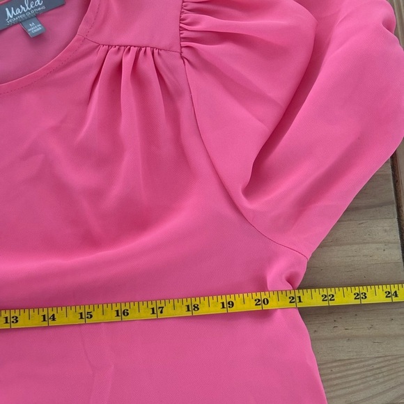 Marled Vibrant Pink Blouse - Picture 7 of 8